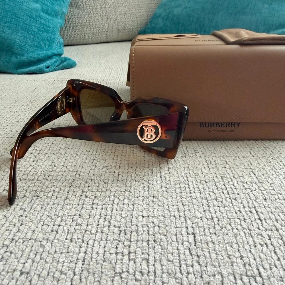 Burberry Brown Tortoise Square Sunglasses